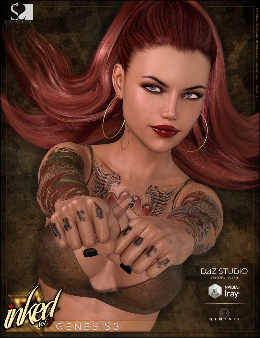 图片[1]-[daz角色] Inked Vol 9 for Genesis 3 Females-DAZ爱好者
