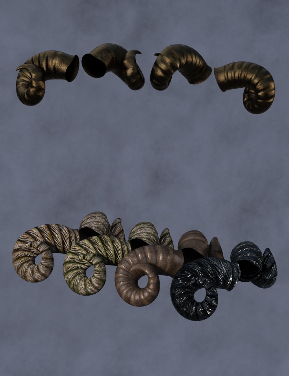 图片[1]-[daz服装] 创世纪8和8.1女性的Melantha Horns-DAZ爱好者