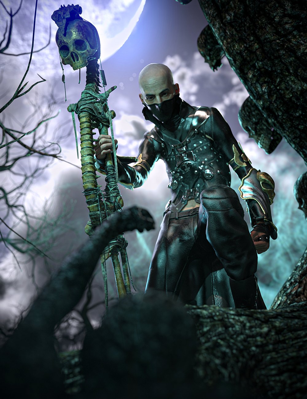 图片[1]-[daz道具] 创世纪8和8.1的亡灵巫师权杖-DAZ爱好者