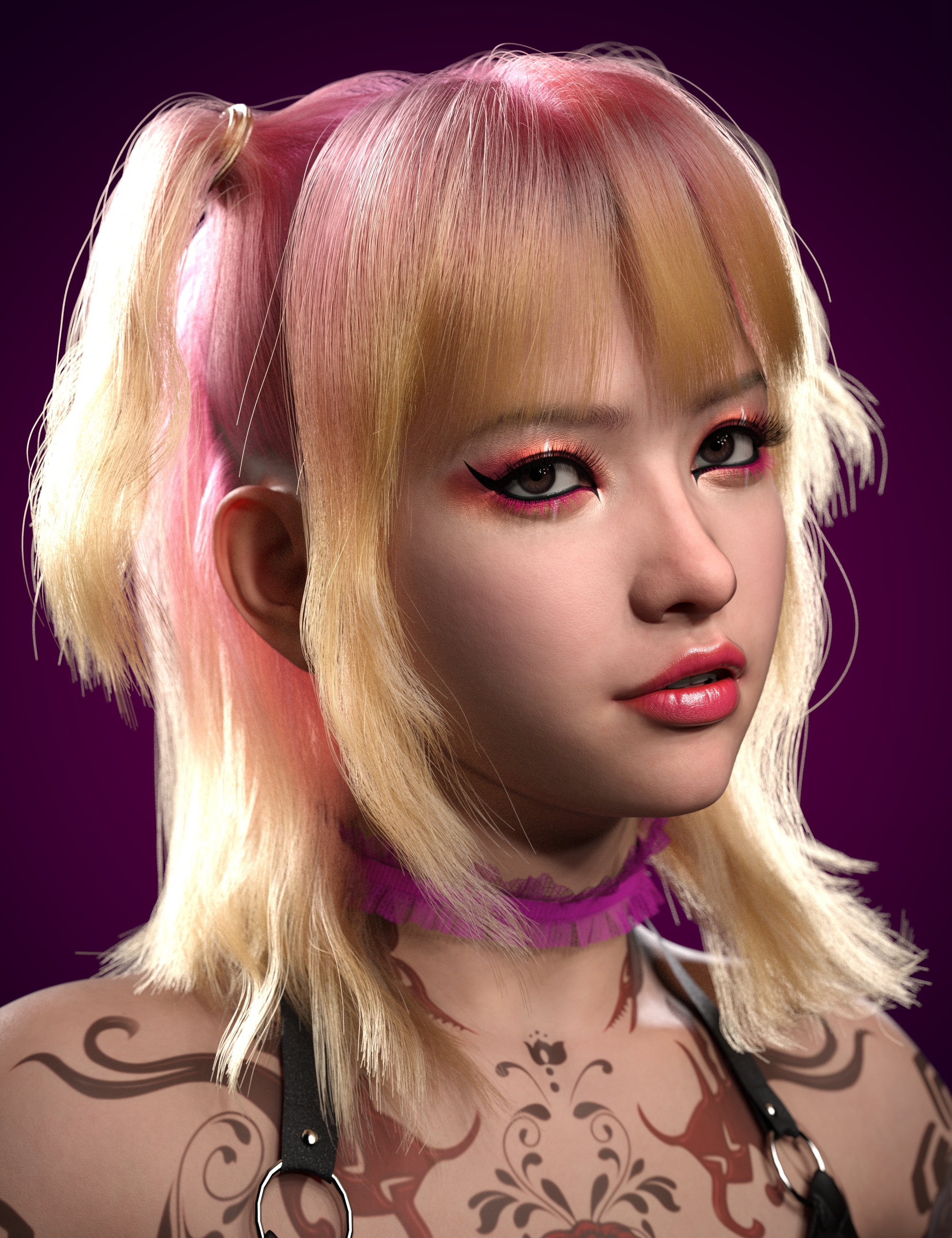 图片[1]-[daz服装] dForce创世纪9的双马尾头发-DAZ爱好者