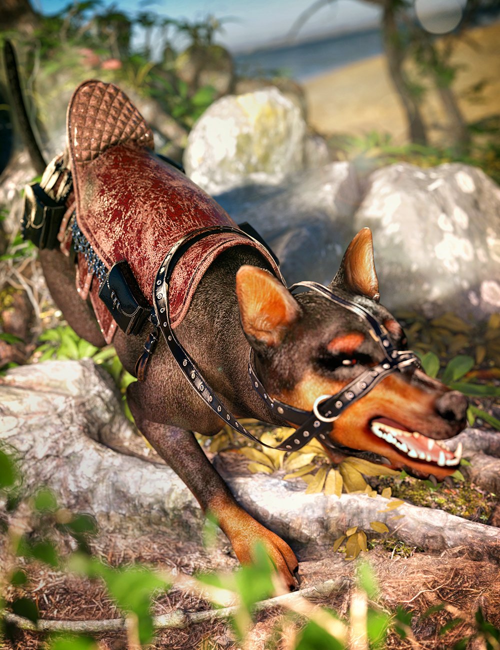 图片[1]-[daz道具] dForce Daz Dog 8鞍-DAZ爱好者