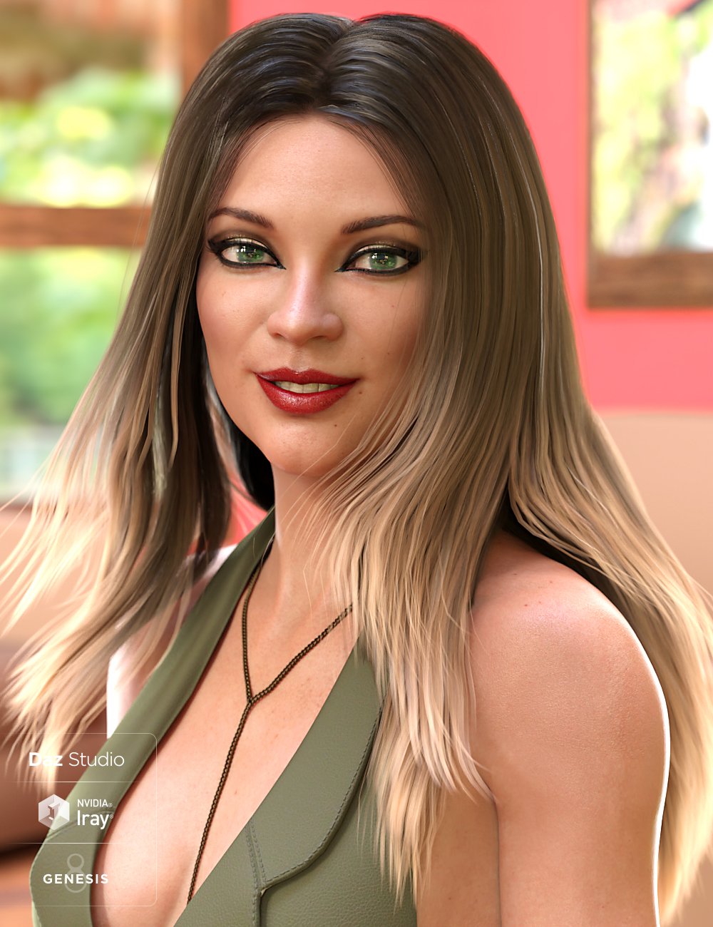 图片[1]-[daz发型] 安德里亚头发创世纪8和创世纪3女性（s）-DAZ爱好者