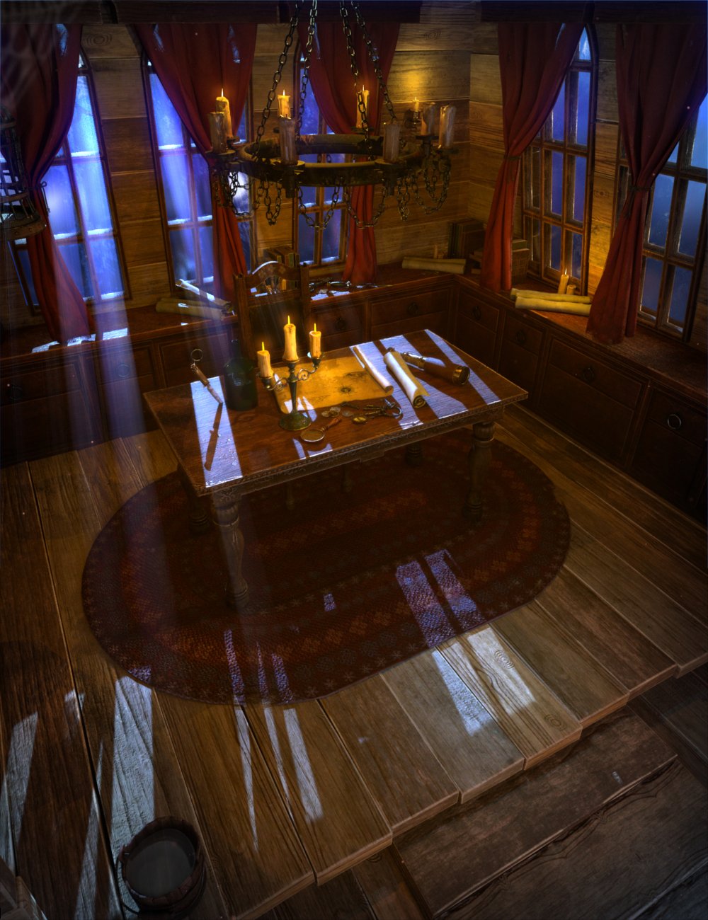 图片[1]-[daz场景] 上尉宿舍环境-DAZ爱好者