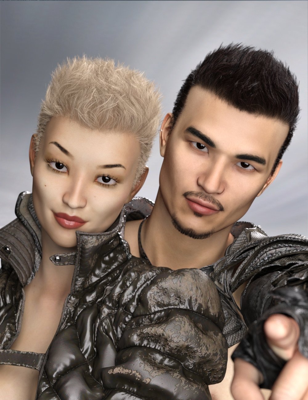 图片[1]-[daz发型] Genesis 3和8的休闲尖头头发-DAZ爱好者