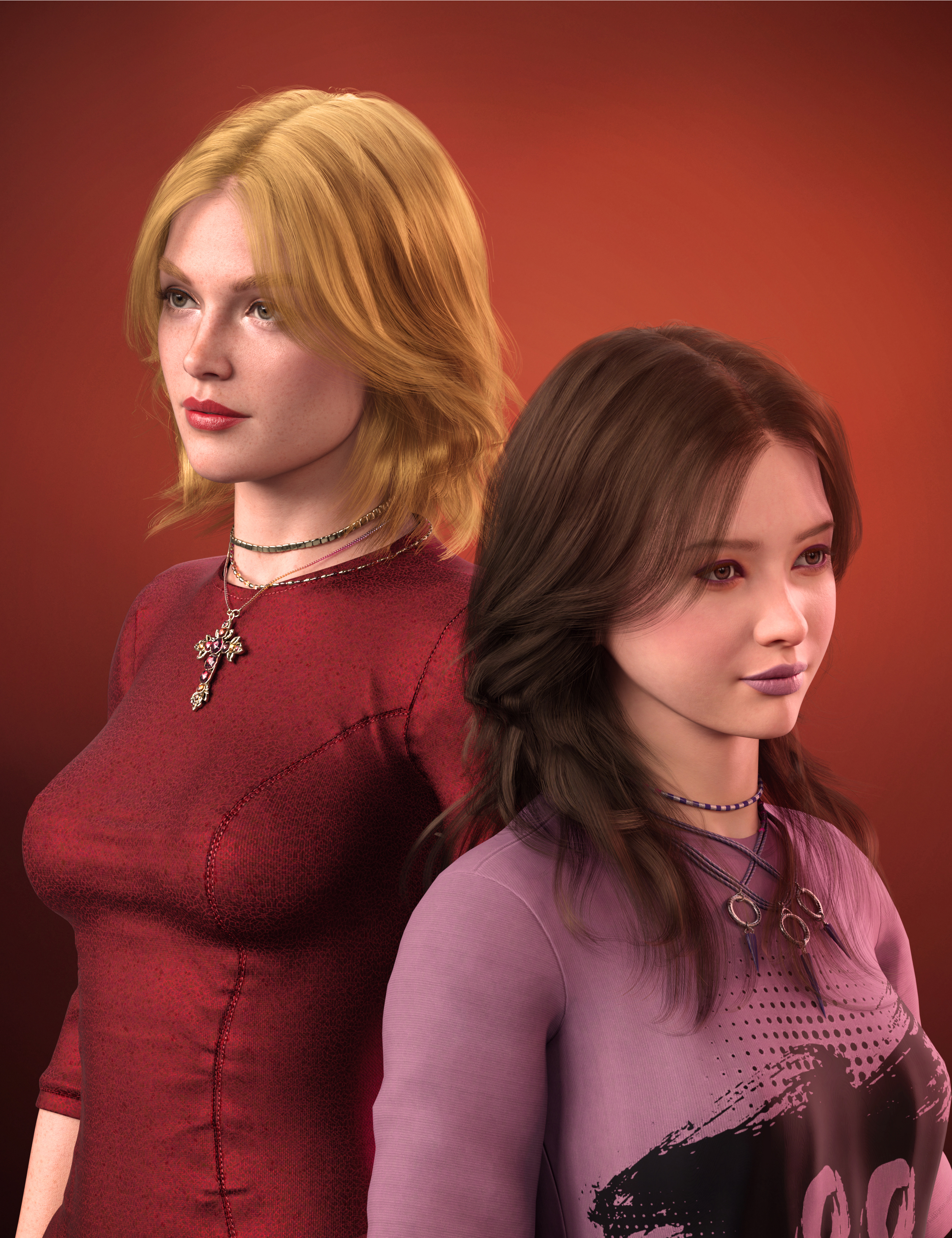 图片[1]-[daz发型] HS Haruko Genesis 9、8和8.1雌性的双长发-DAZ爱好者