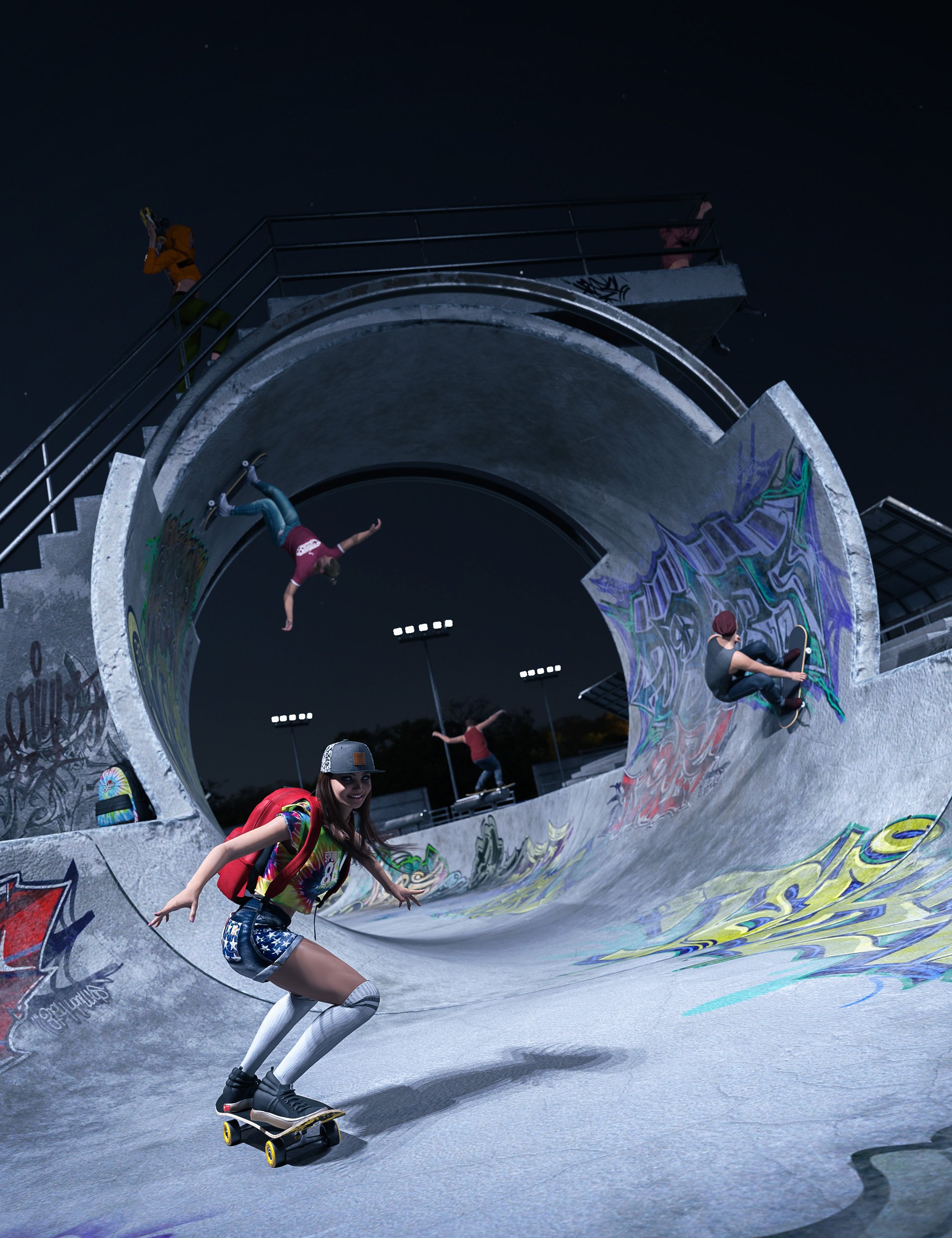 [daz合集] Skater Girl捆绑包-DAZ爱好者