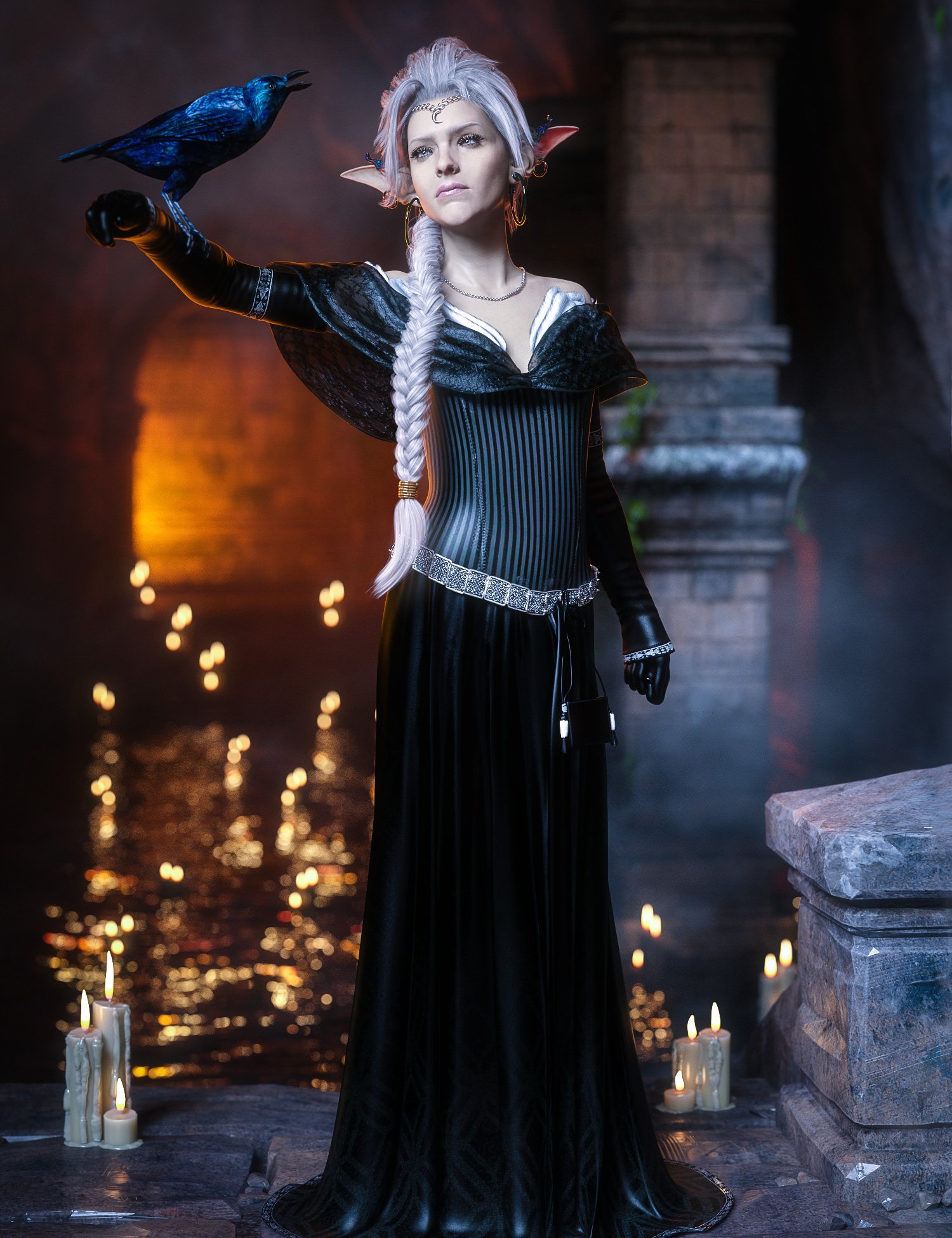 图片[1]-[daz服装] dForce为创世纪8和8.1女性淡化幻觉-DAZ爱好者