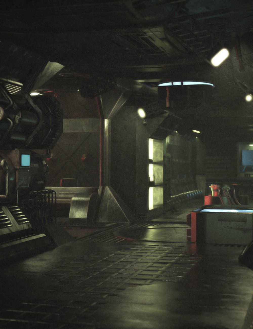 [daz场景] 恶化的科幻走廊-DAZ爱好者