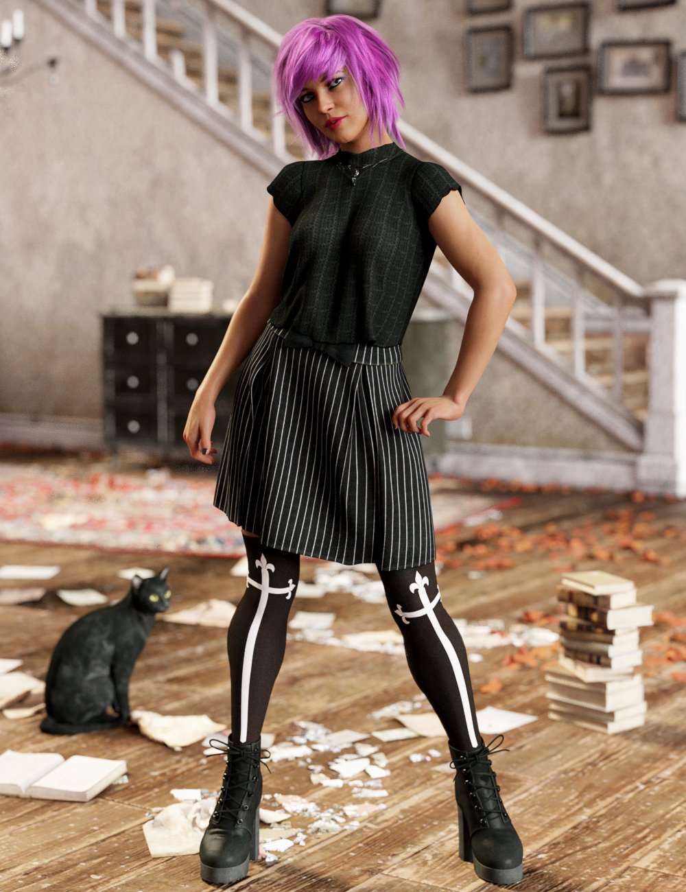 图片[1]-[daz服装] 创世纪8女性的dForce表情风格-DAZ爱好者