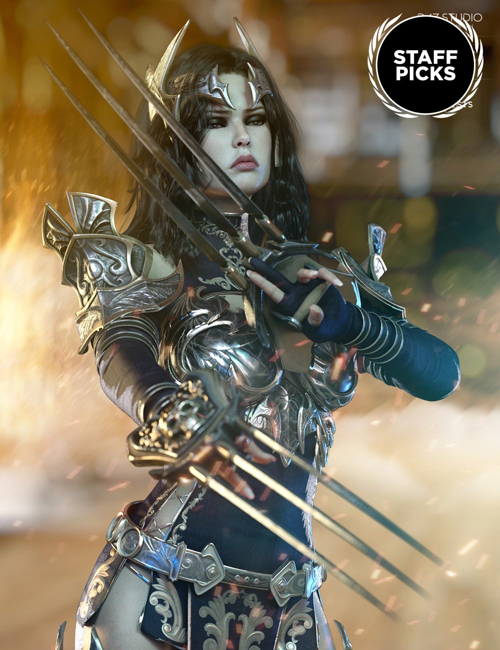 图片[1]-[daz服装] dForce Lilikh创世纪8号女性装备和武器-DAZ爱好者