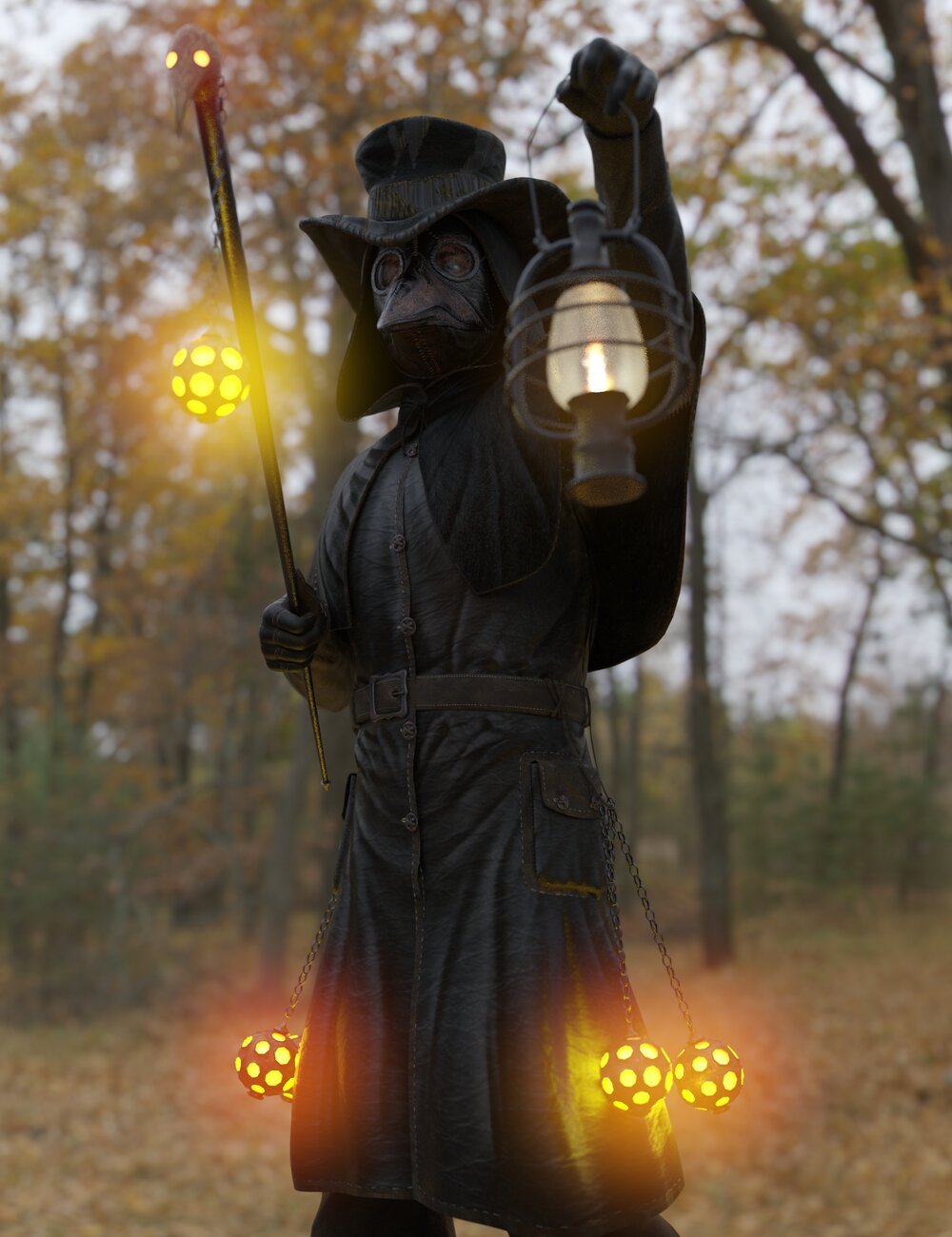 图片[1]-[daz服装] dForce瘟疫医生创世纪8男性的服装、道具和姿势-DAZ爱好者