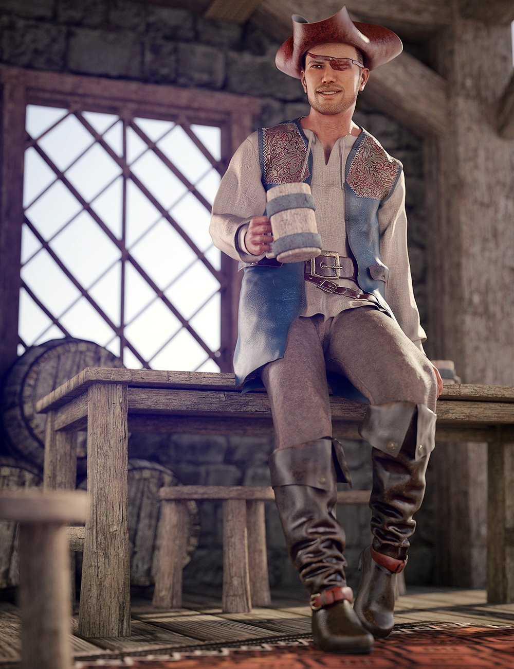 图片[1]-[daz服装] dForce创世纪8男性Scallywag装备-DAZ爱好者