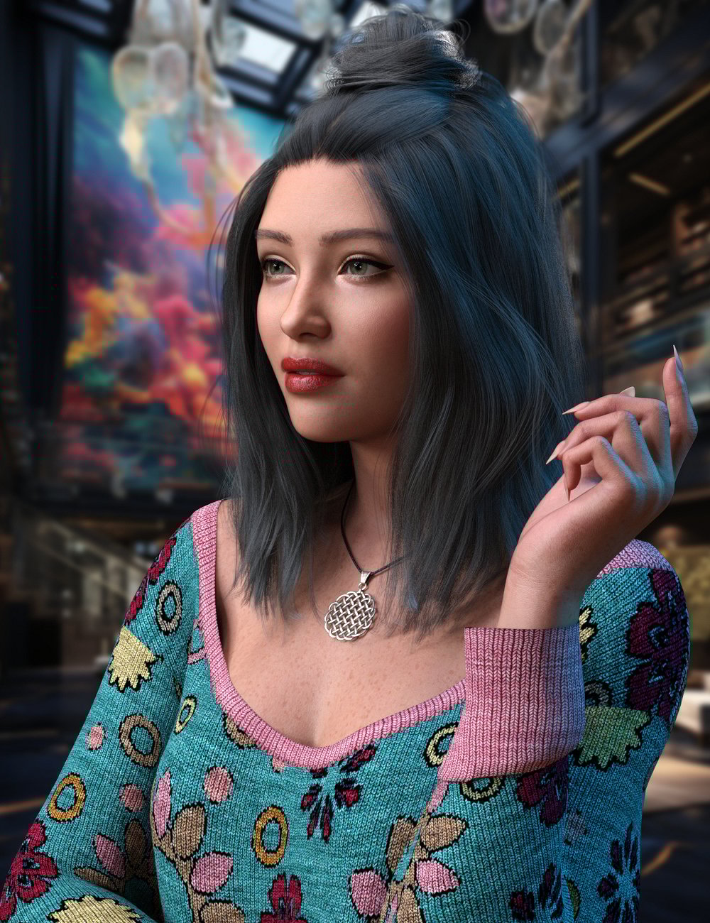 图片[1]-[daz服装] dForce创世纪9的Myra头发-DAZ爱好者