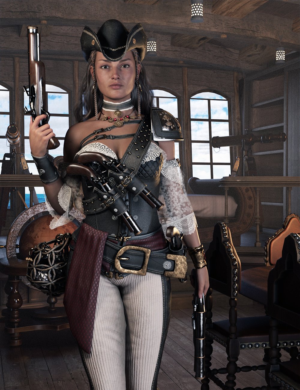 图片[1]-[daz服装] dForce Rachell HigH Genesis 8.1女性海洋装备-DAZ爱好者