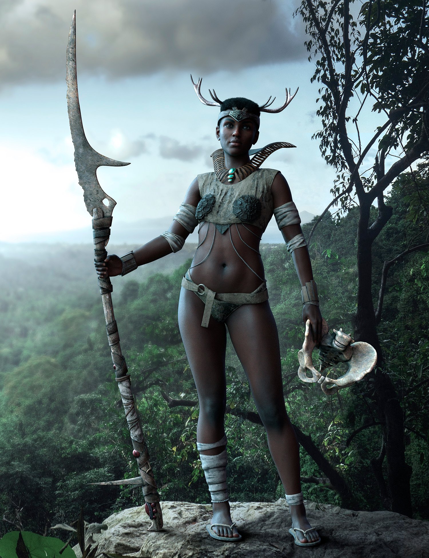 [daz服装] 《创世纪8》和《创世纪8.1》的dForce战士女王套装V2-DAZ爱好者