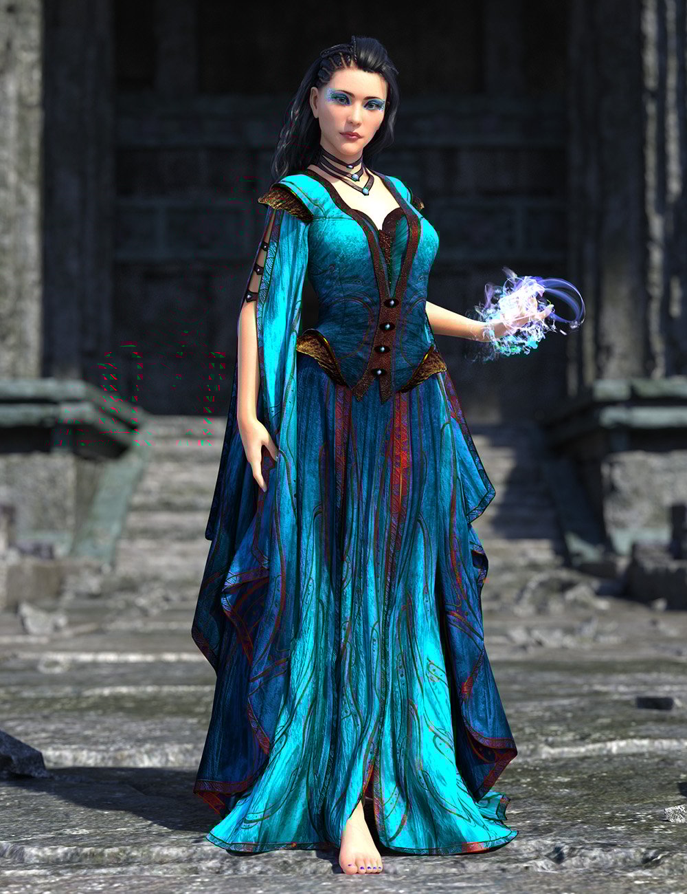 [daz服装] 创世纪8和8.1的dForce War女巫衣橱附加组件-DAZ爱好者