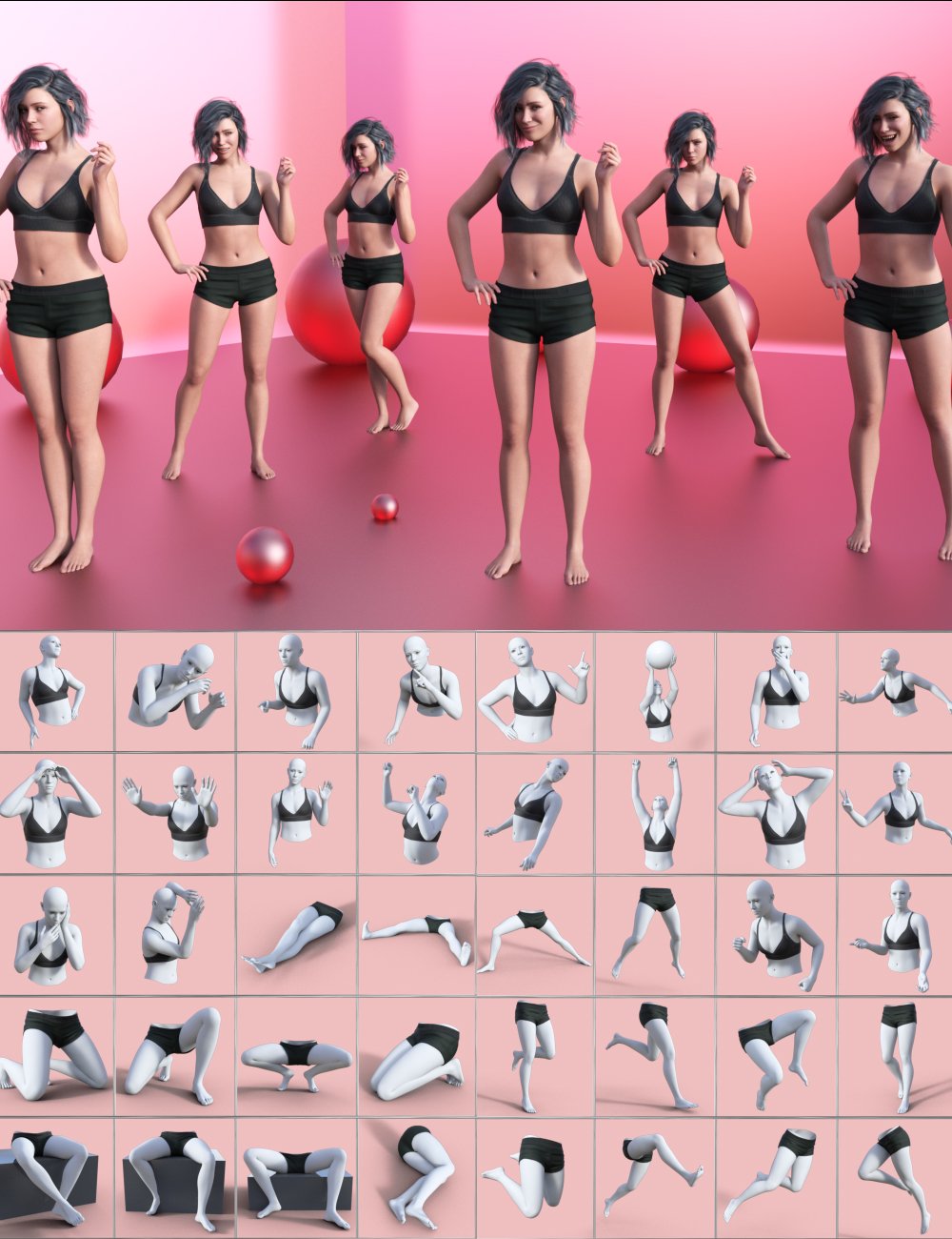 图片[1]-[daz合集] Genesis 9的简易姿势创建高级捆绑包-DAZ爱好者