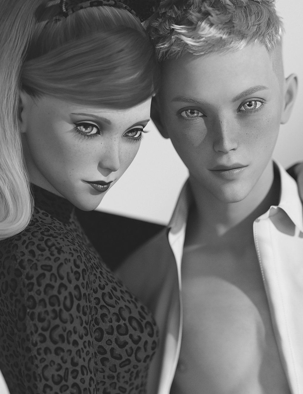 图片[1]-[daz姿势] Kikii和Kash的EM3D可爱姿势和表情-DAZ爱好者