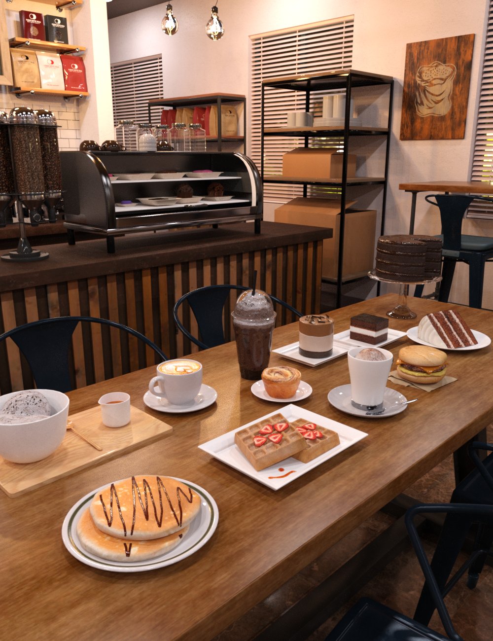 图片[1]-[daz道具] FG咖啡店风格食品-DAZ爱好者