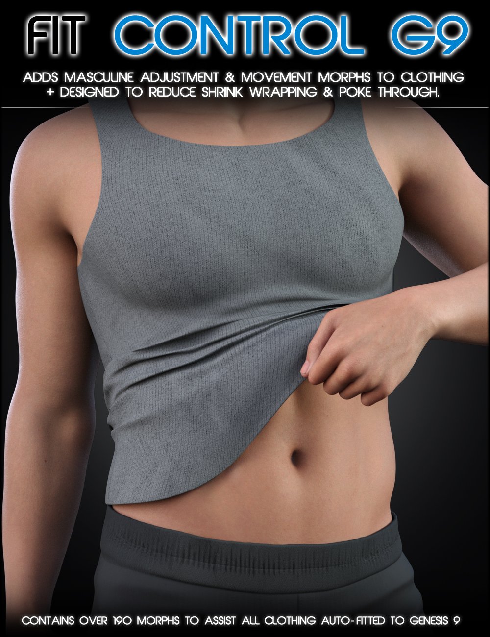 图片[1]-[daz插件] Genesis 9男性版的贴合度控制-DAZ爱好者