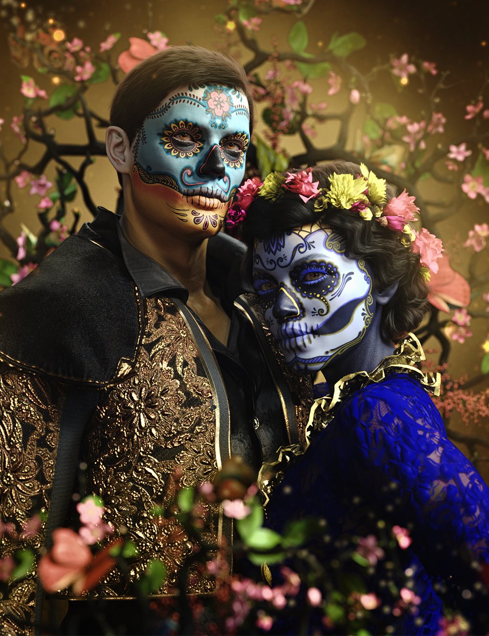 图片[1]-[daz服装] FPE Dia de los Muertos LIE Genesis 8.1化妆-DAZ爱好者