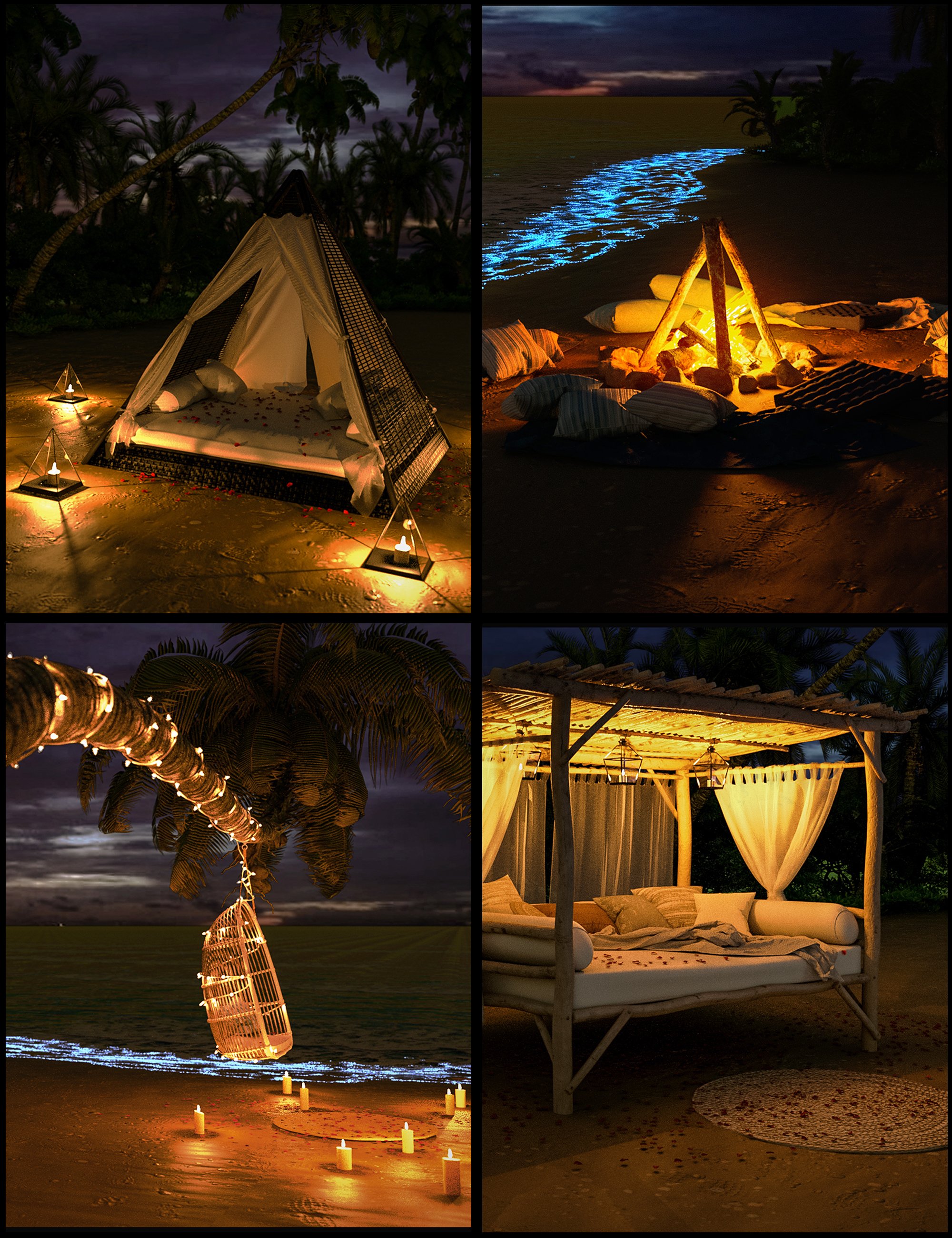 图片[1]-[daz场景] 光辉海滩道具-DAZ爱好者