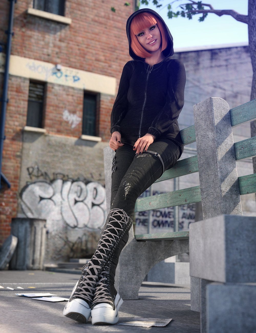 图片[1]-[daz服装] 哥特朋克为青少年乌鸦8和创世纪8女性（s）-DAZ爱好者