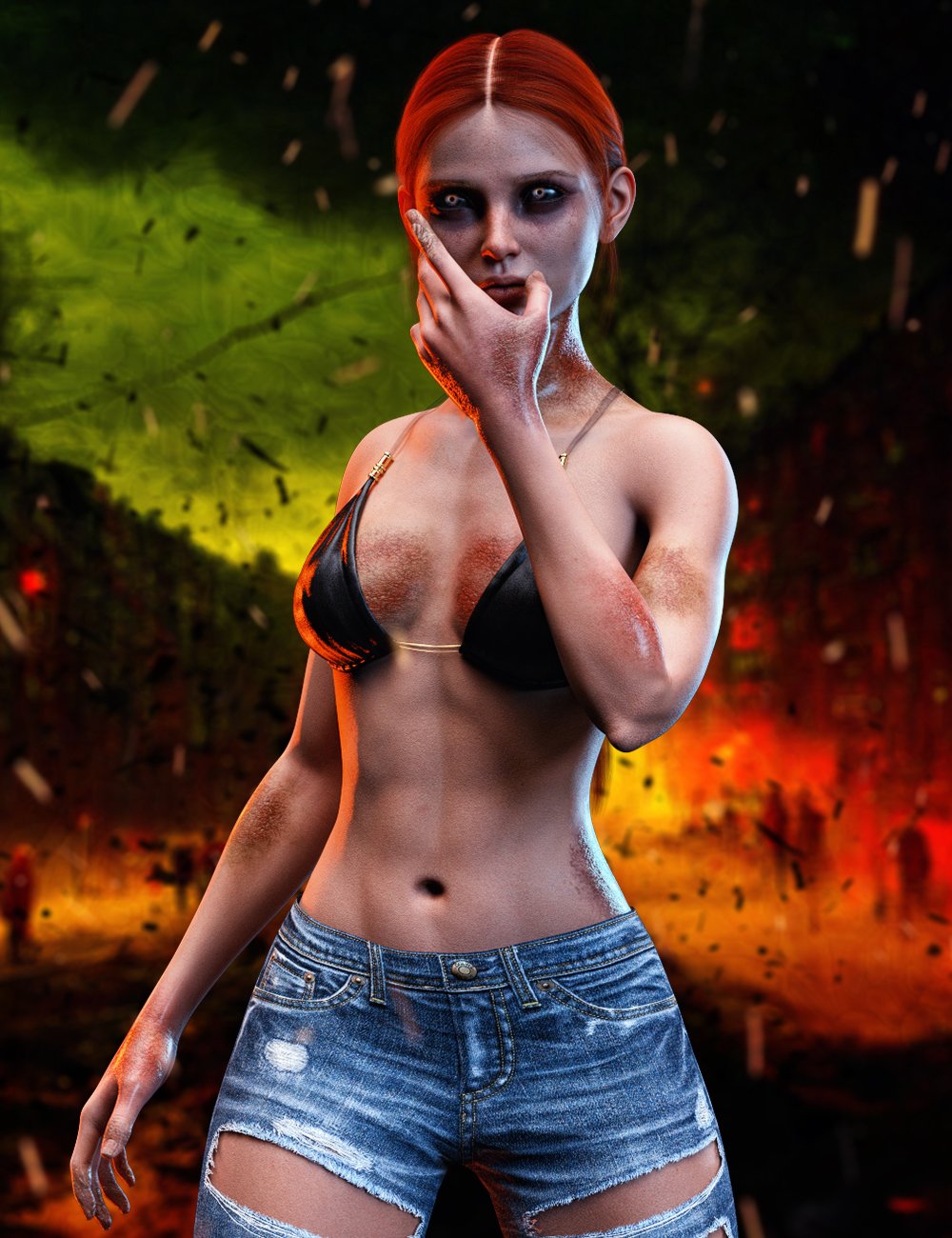 图片[1]-[daz服装] HD Bite标记Genesis 8和8.1雌性受感染附加组件-DAZ爱好者