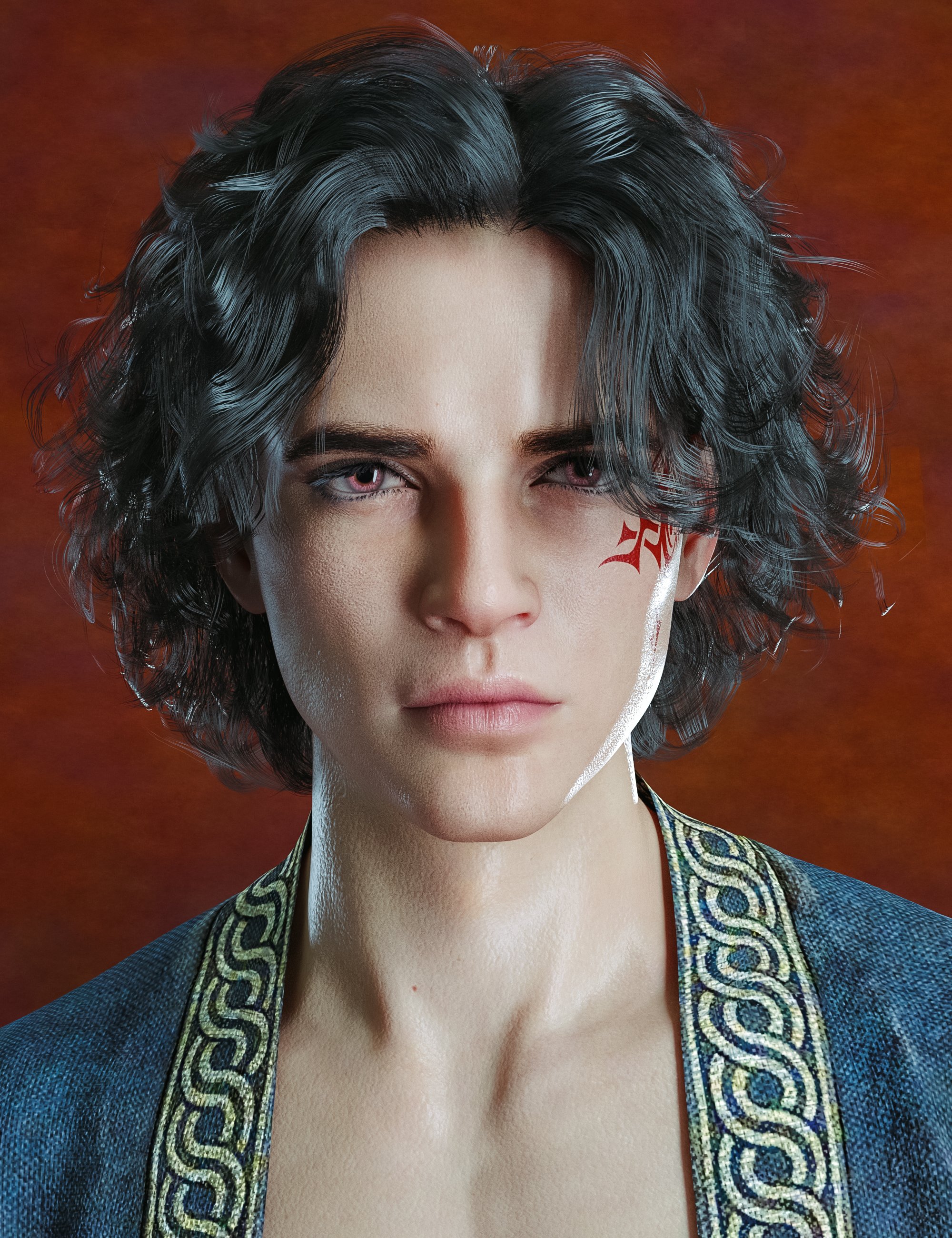 图片[1]-[daz发型] HS卷发Vibes头发为创世纪9，8，和8.1雄性-DAZ爱好者