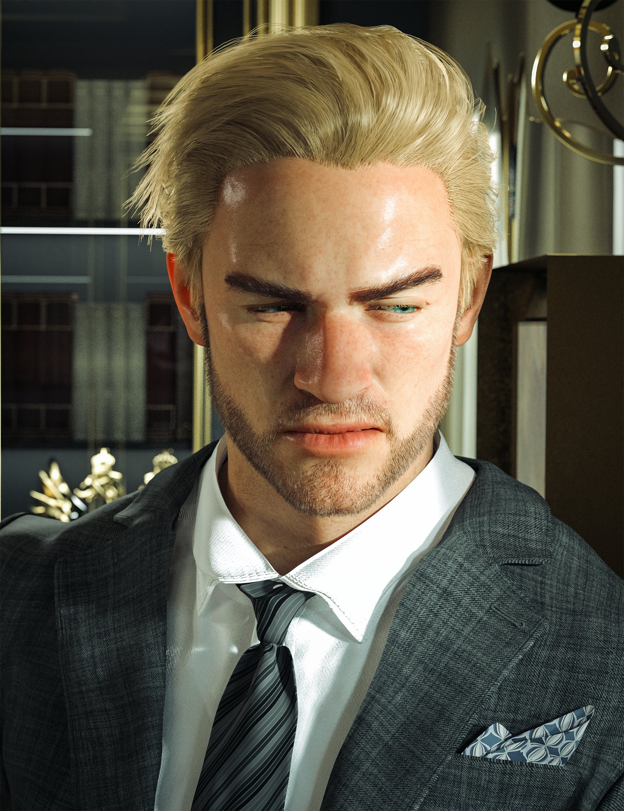 图片[1]-[daz发型] HS Rocking Edge头发适用于创世纪9、8.1和8-DAZ爱好者