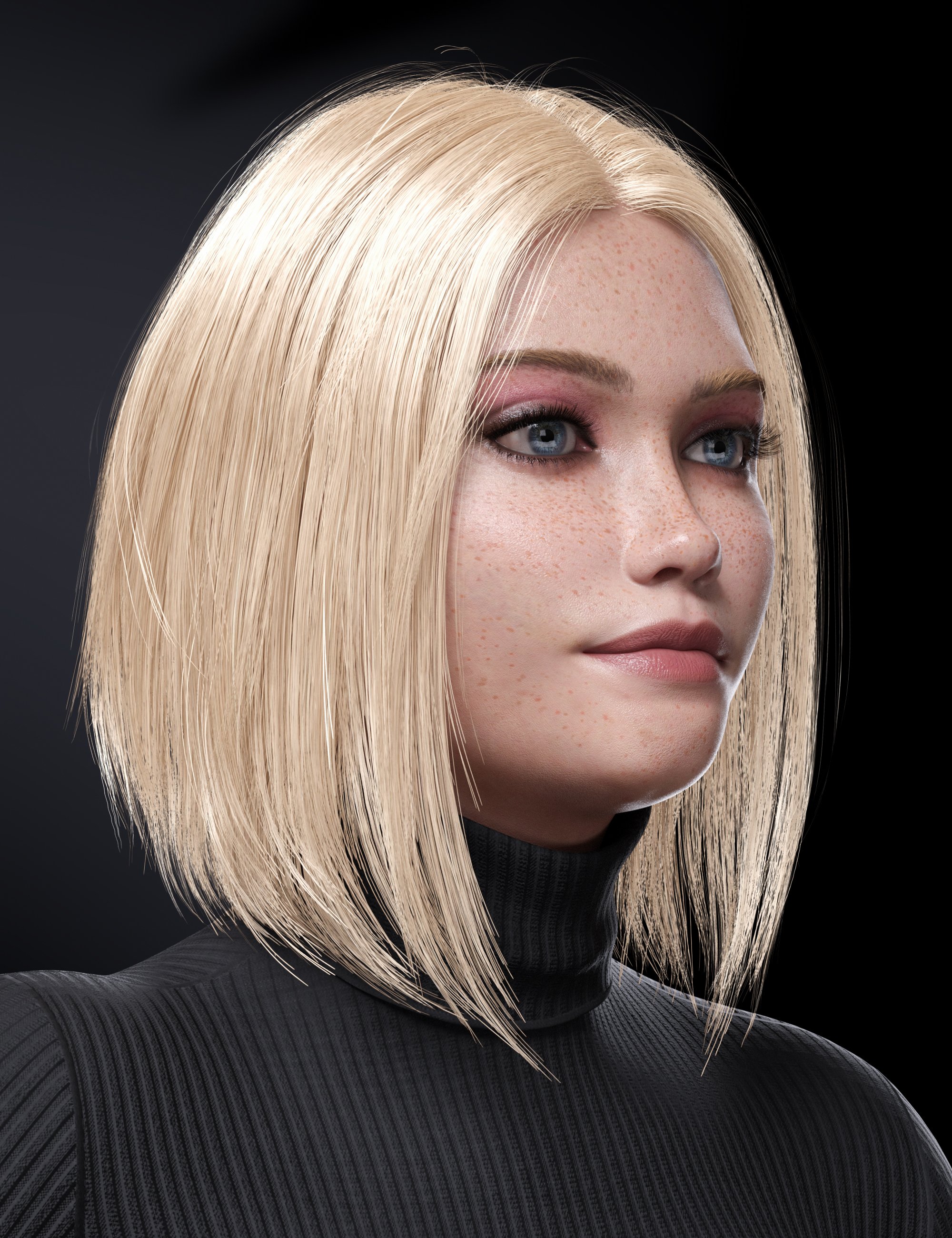 图片[1]-[daz发型] HS光滑的鲍勃头发为创世纪9，8，和8.1女性-DAZ爱好者