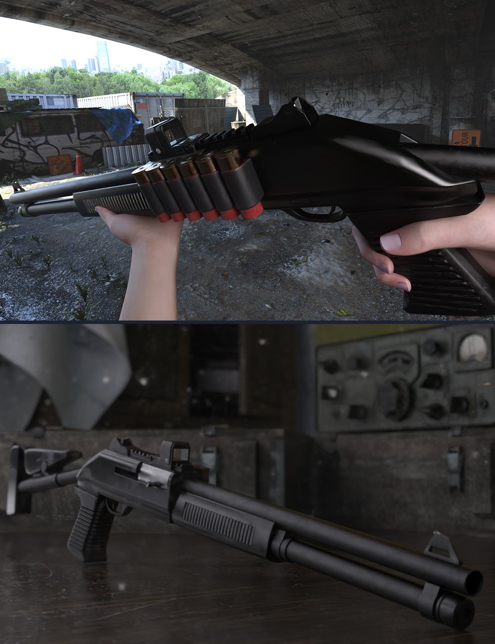 图片[1]-[daz插件] KACC Breacher K2霰弹枪和创世纪8男女姿势-DAZ爱好者