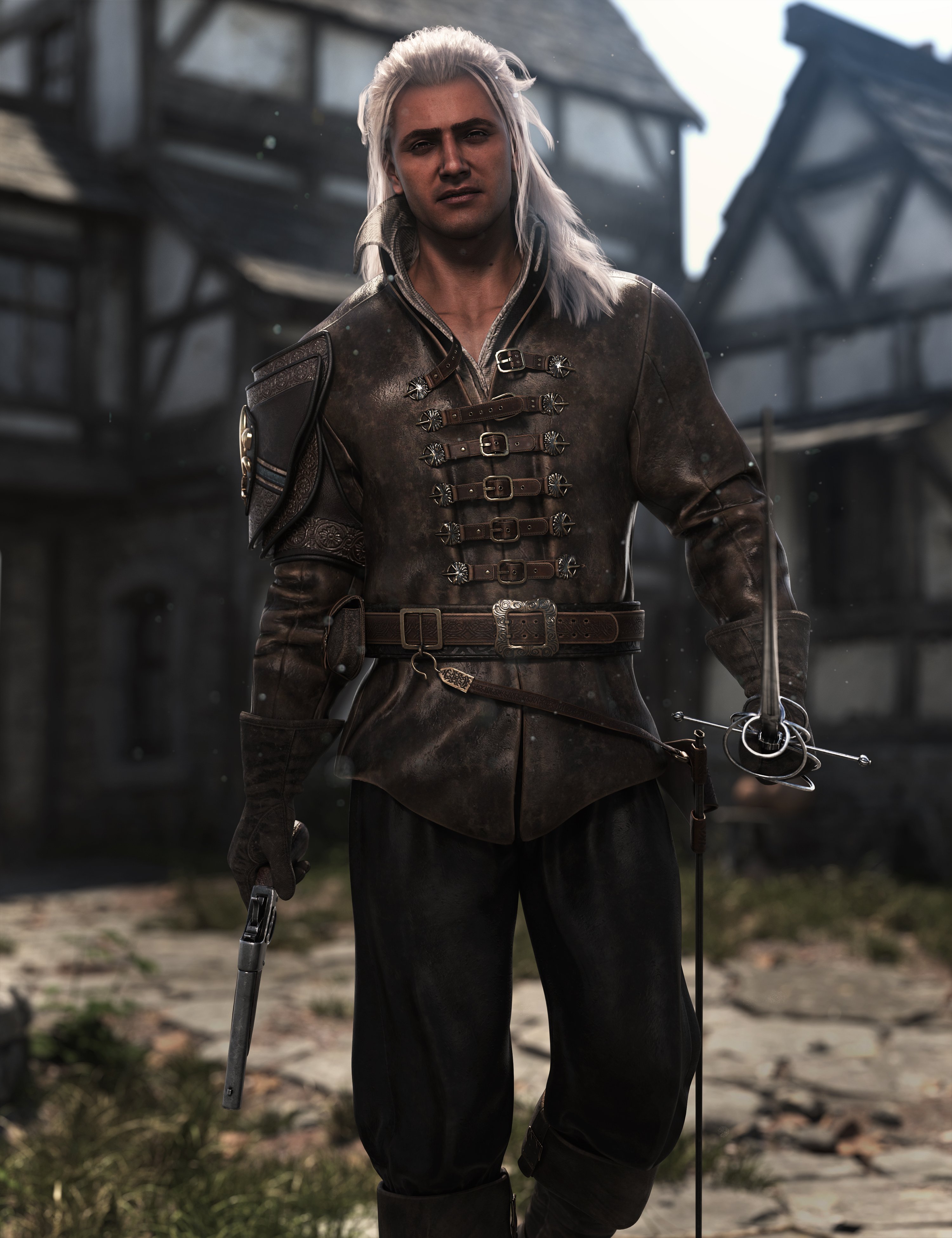 [daz姿势] 骑士王朝创世纪9的剑枪姿势-DAZ爱好者