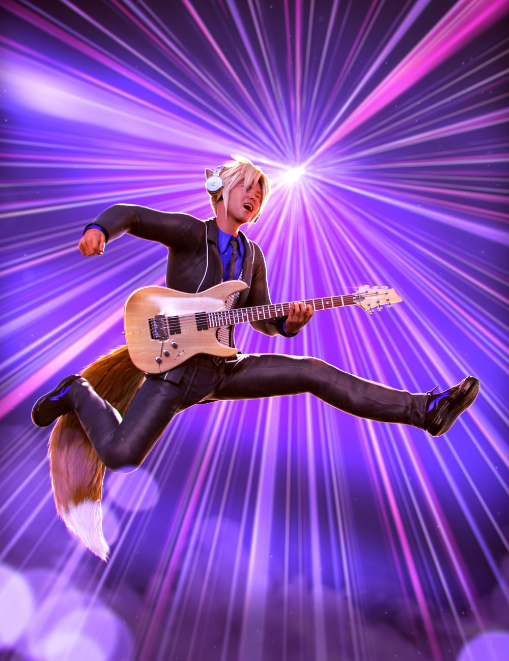 图片[1]-[daz姿势] Genesis 8.1 Male和Kota 8.1的吉他动画-DAZ爱好者