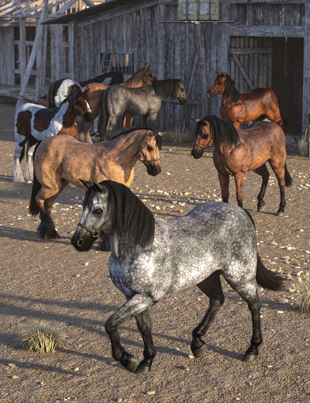 图片[1]-[daz角色] LoREZ Horse 2纹理-DAZ爱好者