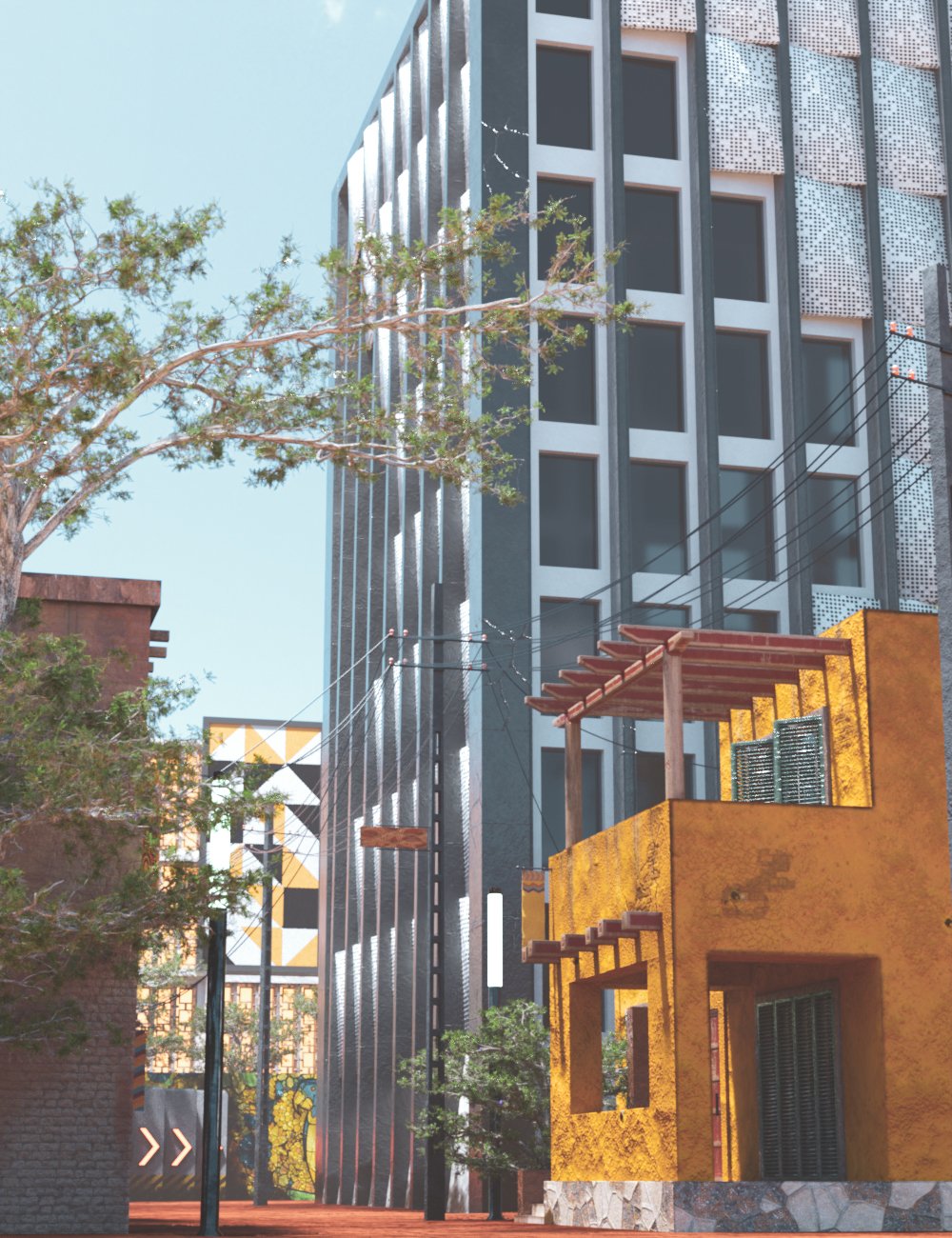 图片[1]-[daz场景] M8非洲未来主义街-DAZ爱好者