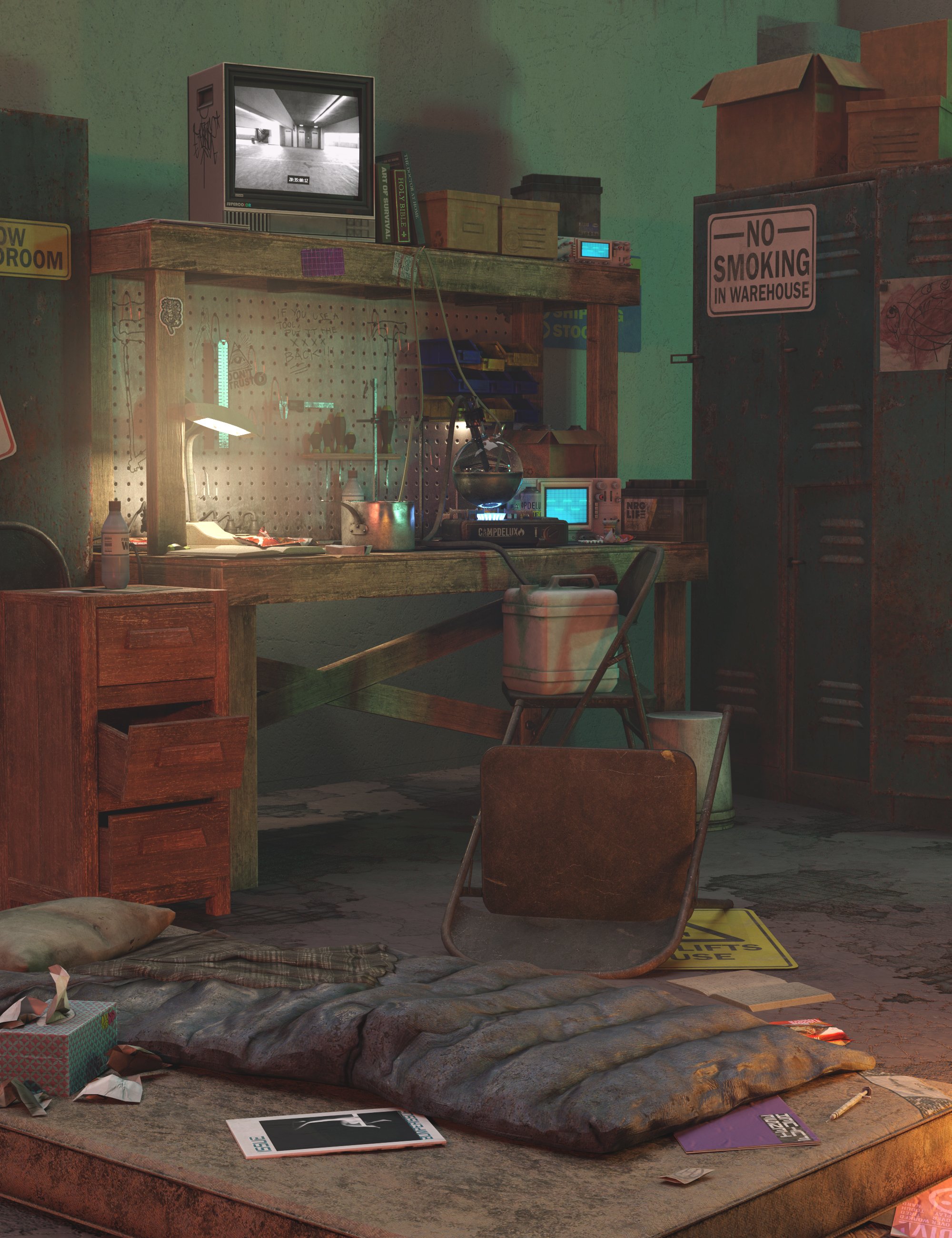 图片[1]-[daz场景] 安全屋家具和装饰道具-DAZ爱好者