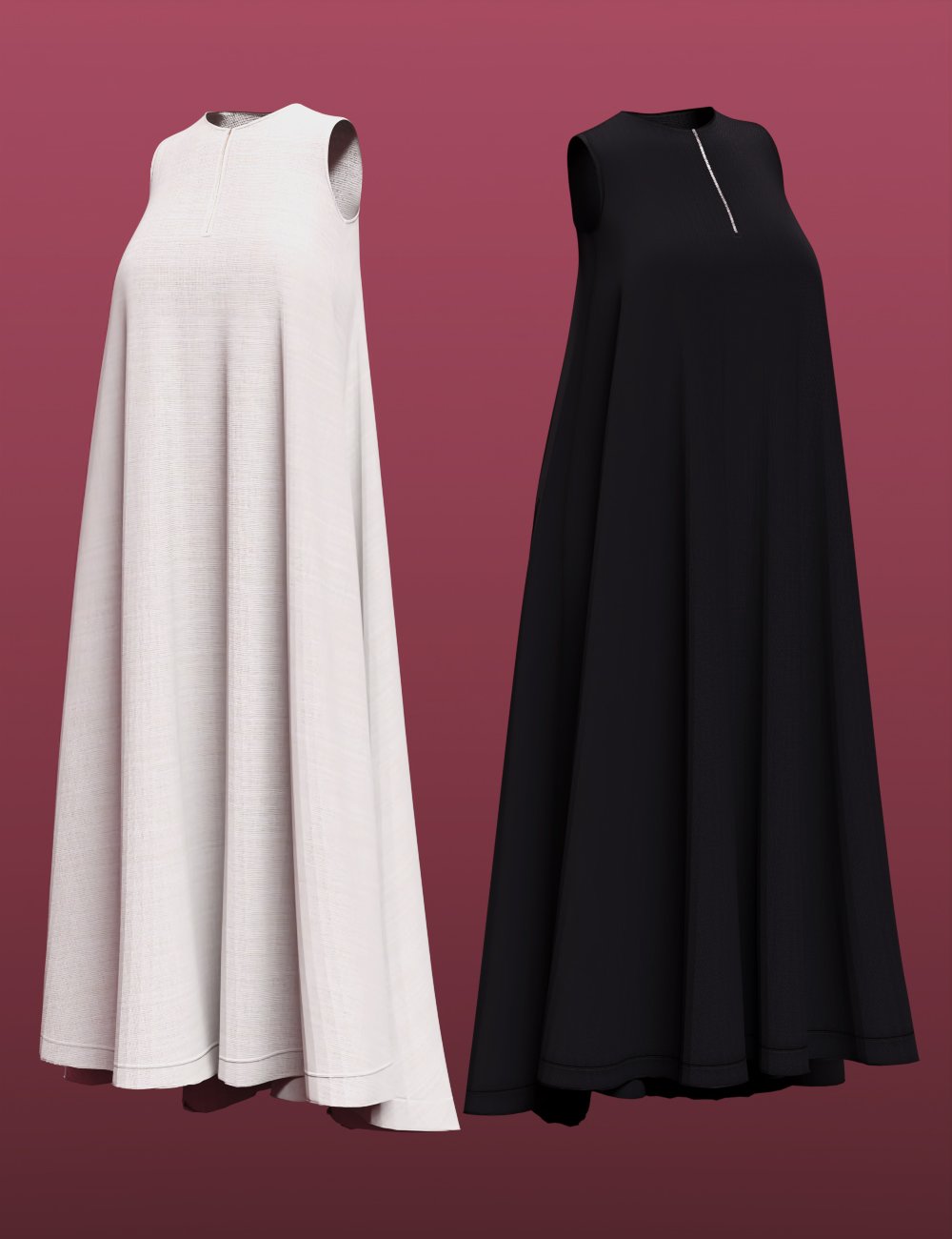 图片[1]-[daz服装] 极简主义Maxi dForce Maxi连衣裙，适用于Genesis 8和8.1女性-DAZ爱好者