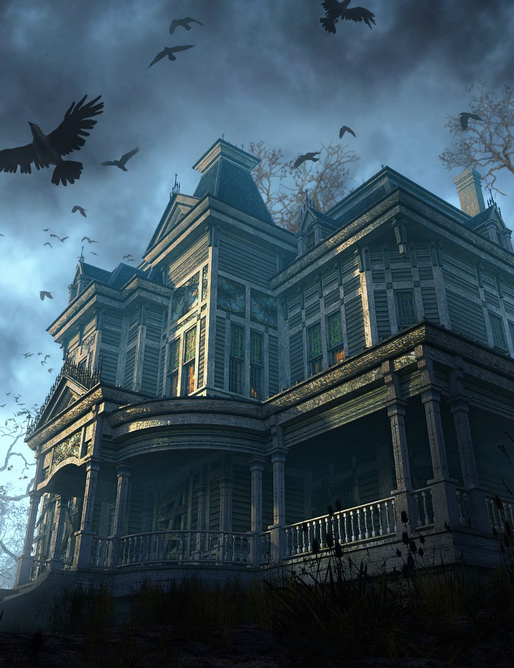 图片[1]-[daz场景] 古老的维多利亚式房屋外观-DAZ爱好者