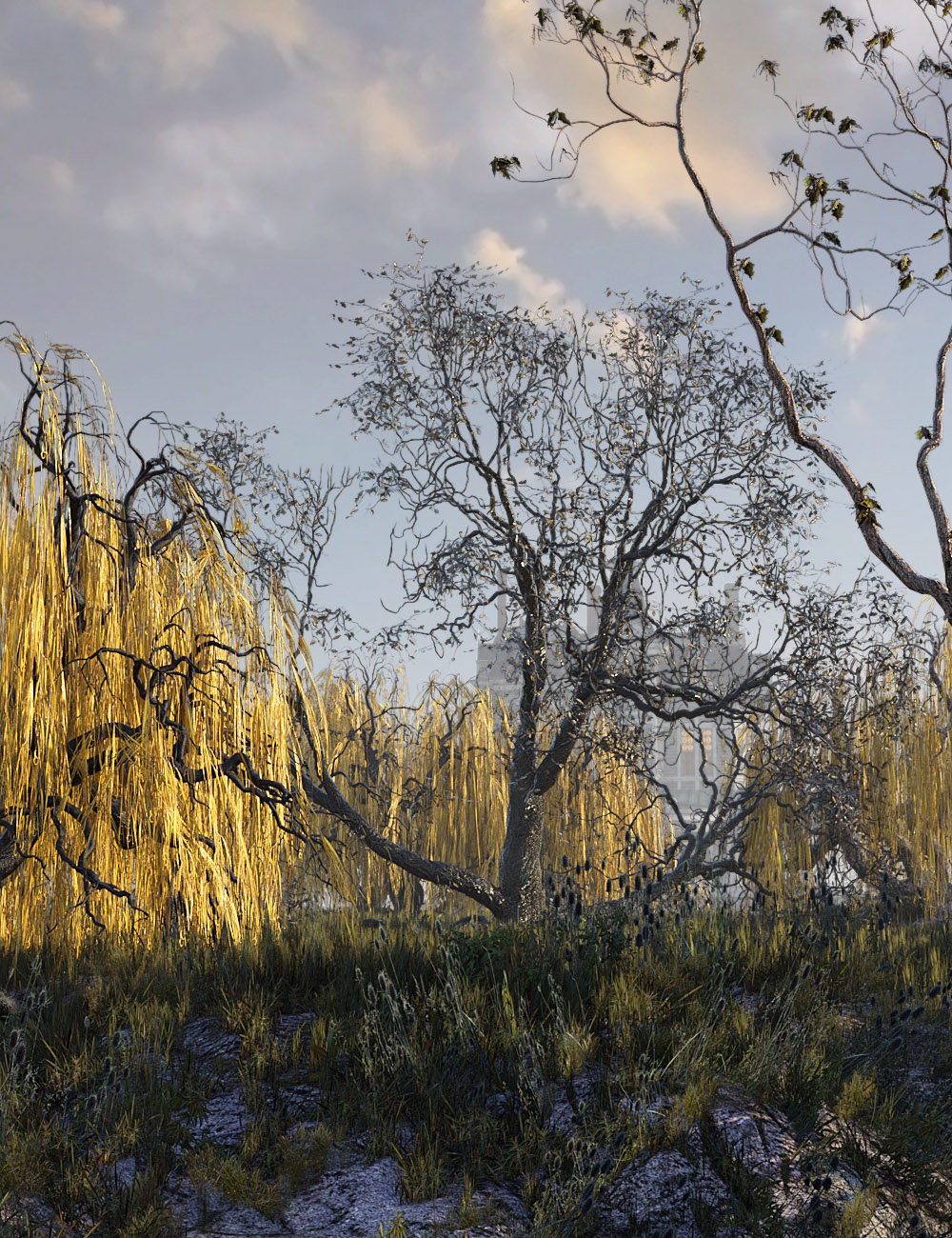 图片[1]-[daz场景] 古老的维多利亚式房屋树木-DAZ爱好者