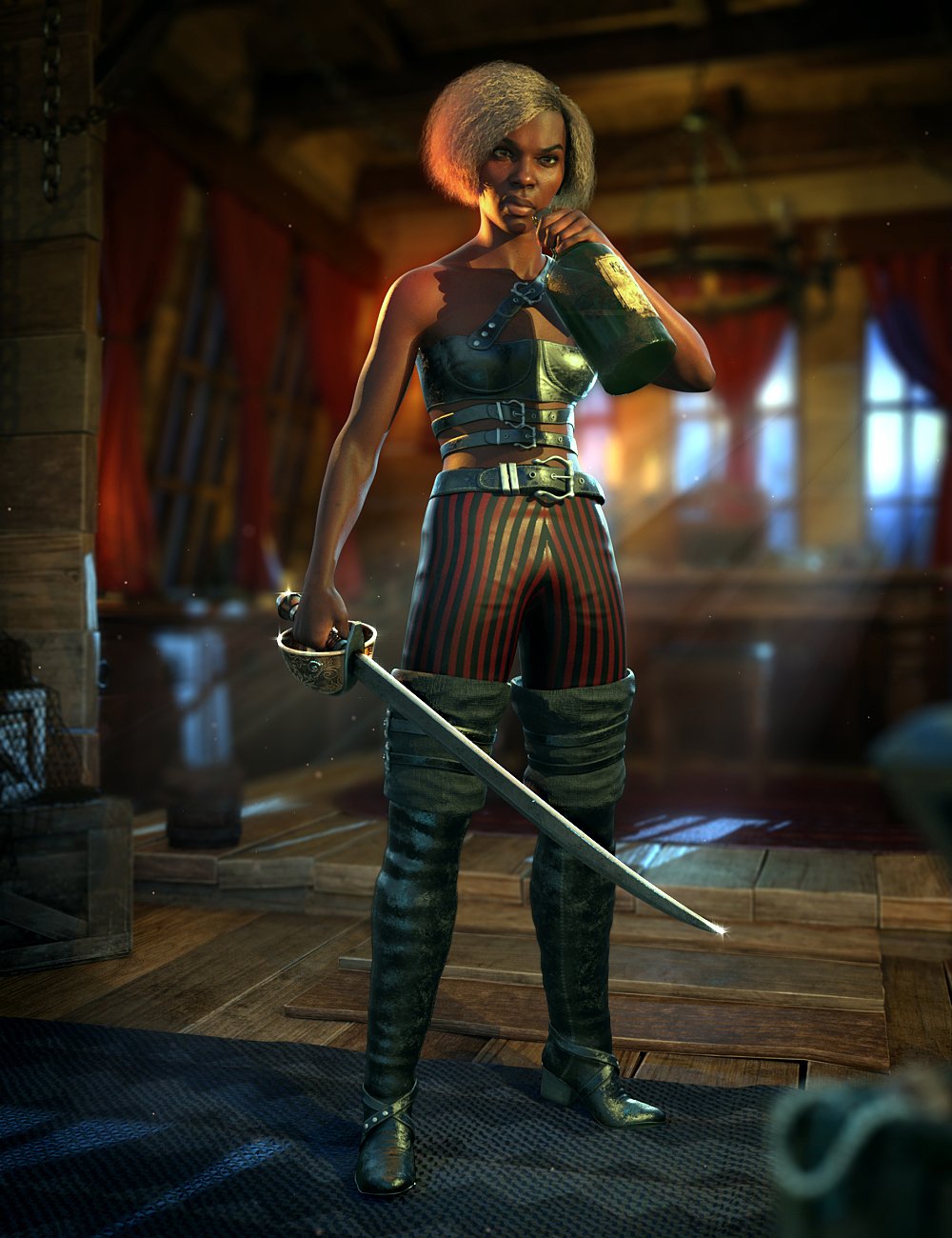 图片[1]-[daz姿势] 海盗动画金克斯8.1和创世纪8.1女性-DAZ爱好者