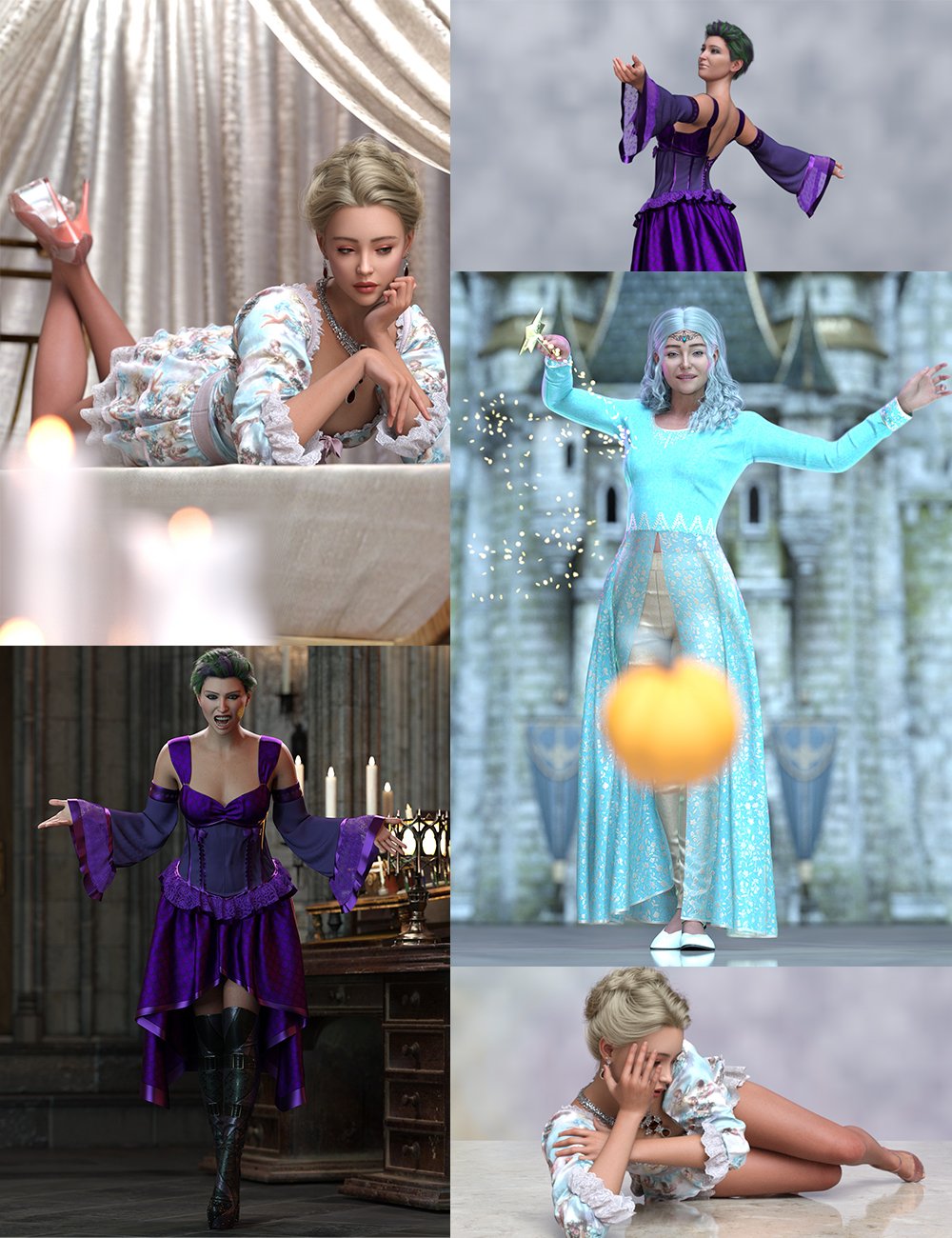 图片[1]-[daz合集] 公主、精灵和骑士姿势包-DAZ爱好者