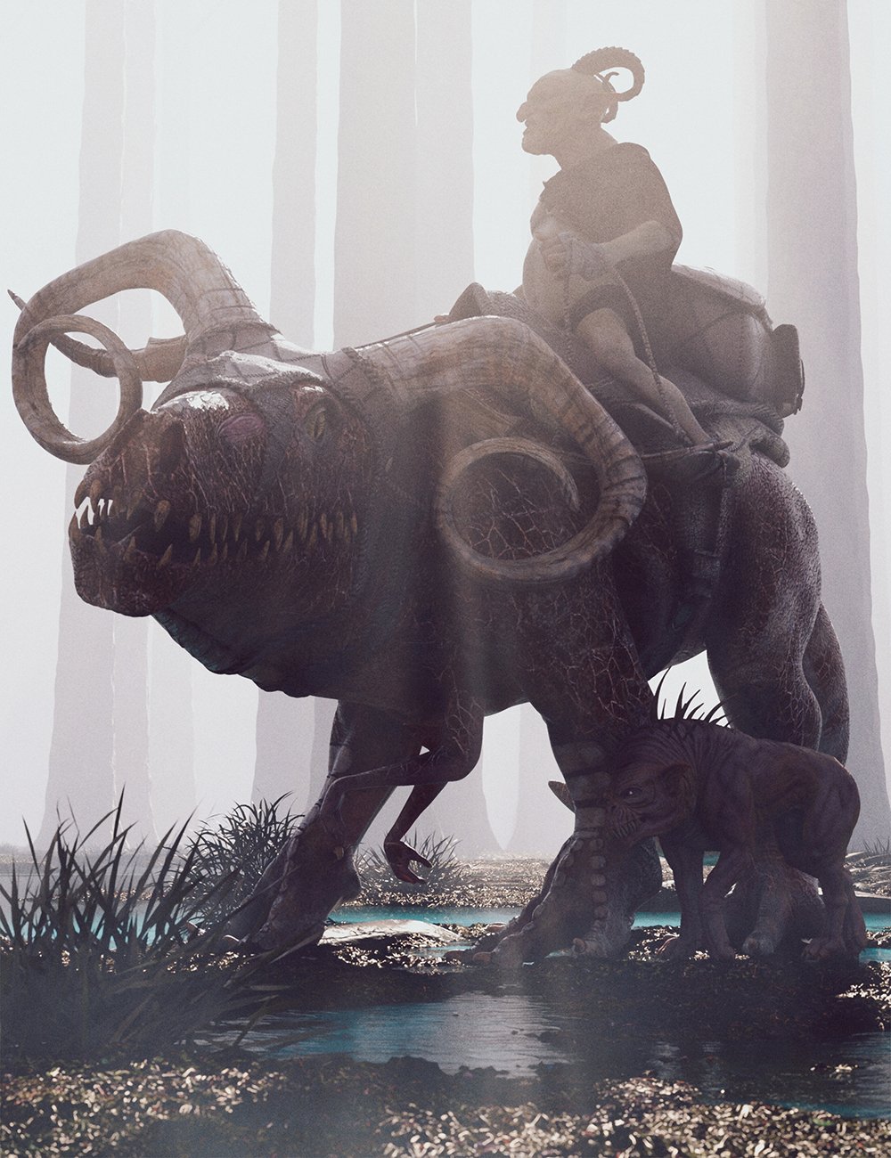 图片[1]-[daz角色] Skalarog原始生物带鞍和姿势-DAZ爱好者