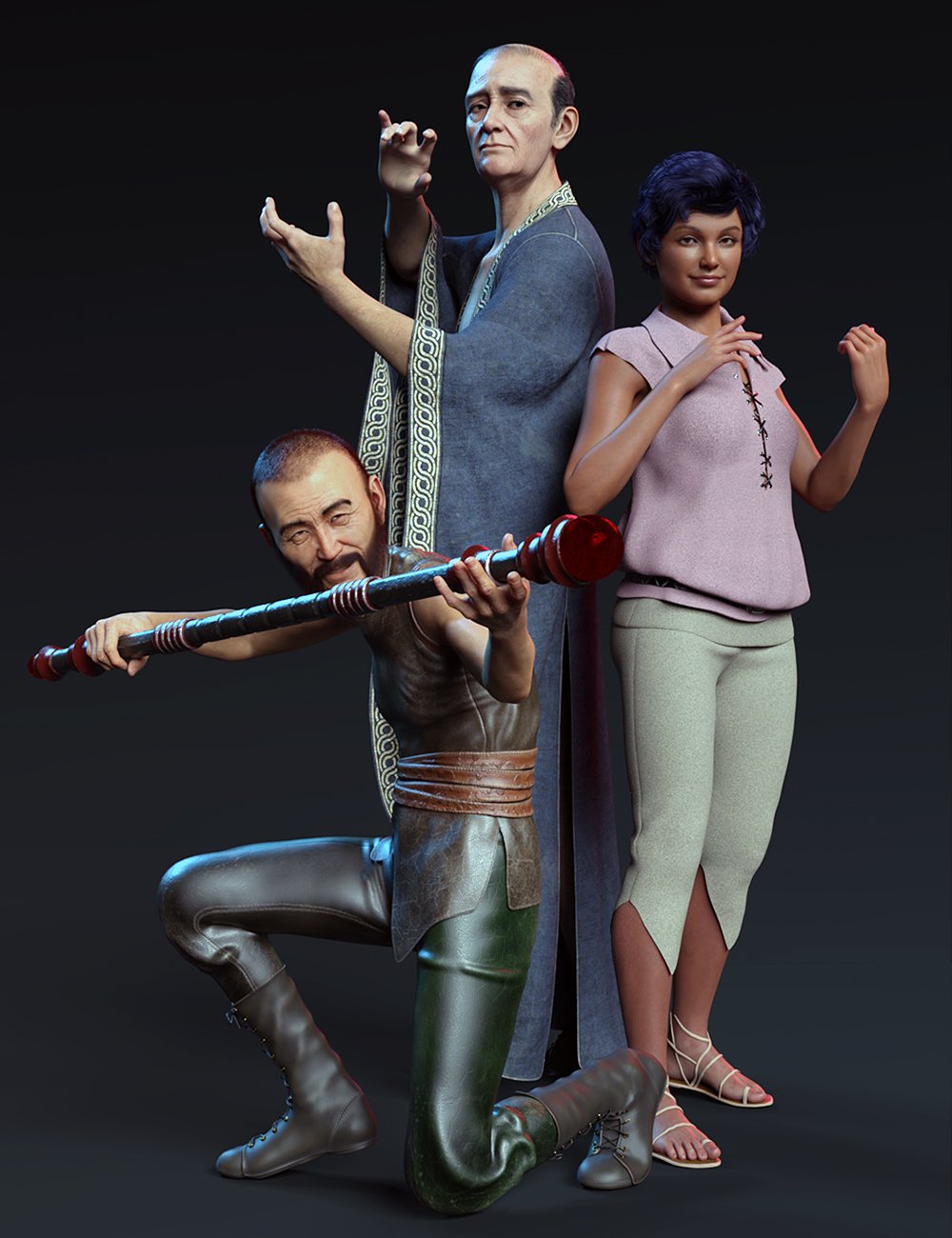 图片[1]-[daz合集] 创世纪8男性和创世纪8女性的魔法姿势捆绑包-DAZ爱好者