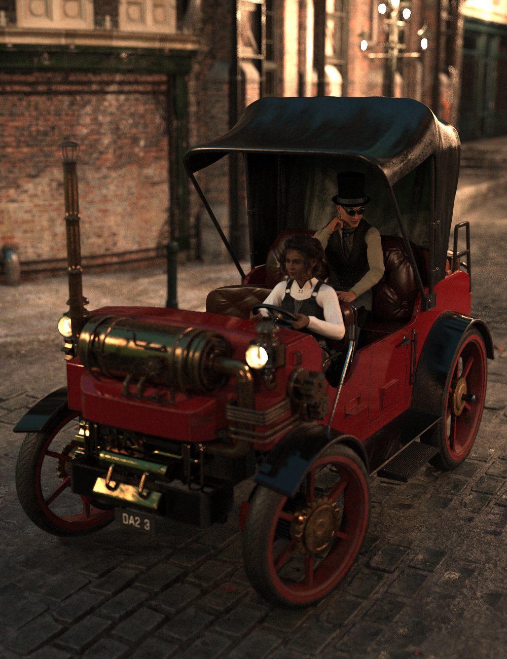 图片[1]-[daz道具] 蒸汽朋克马车-DAZ爱好者