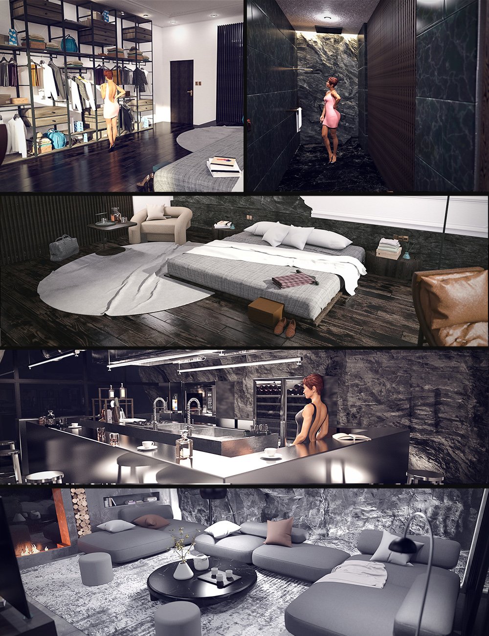 图片[1]-[daz合集] The Cliff House Bundle-DAZ爱好者