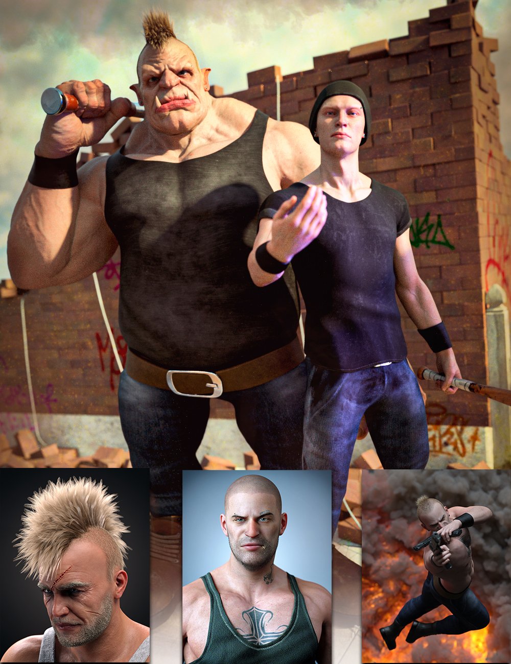 图片[1]-[daz合集] 硬汉捆绑包-DAZ爱好者