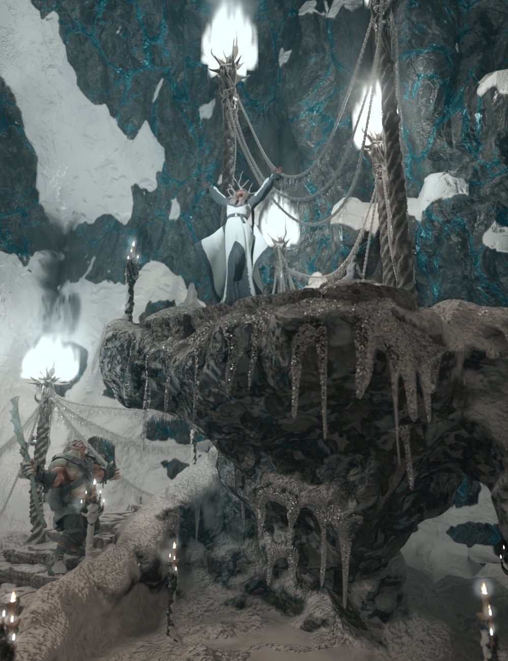 图片[1]-[daz场景] 白色女祭司仪式现场-DAZ爱好者