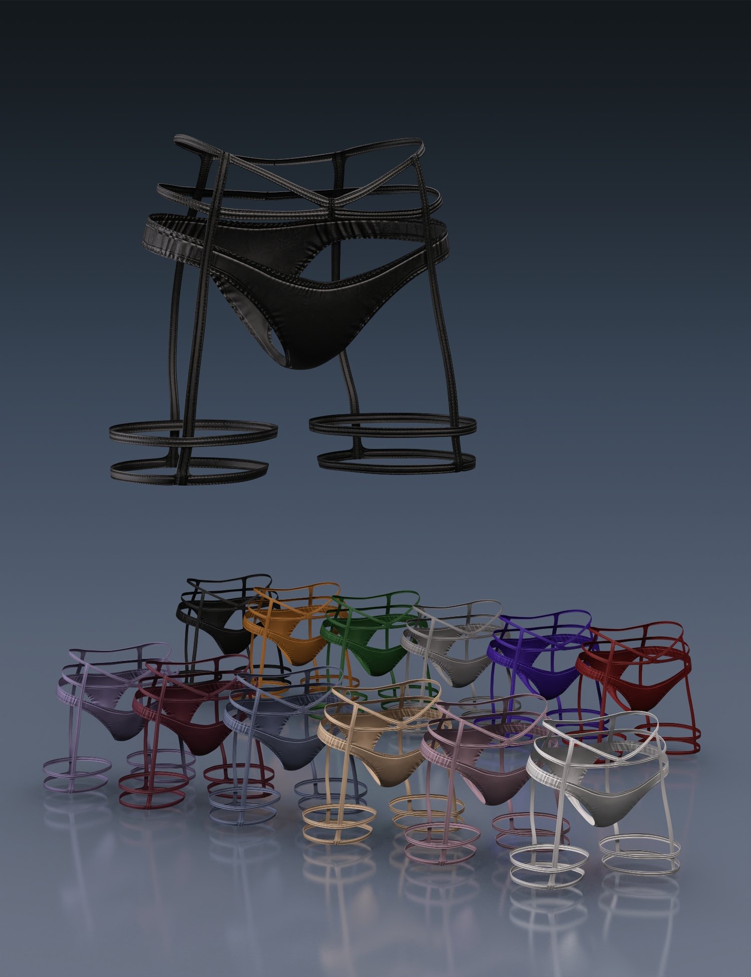 图片[1]-[daz服装] X Fashion Club背带套装01 Genesis 8和8.1女性内裤和背带-DAZ爱好者