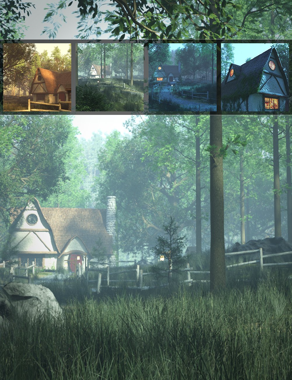 图片[1]-[daz场景] 女巫树林里的房子-DAZ爱好者